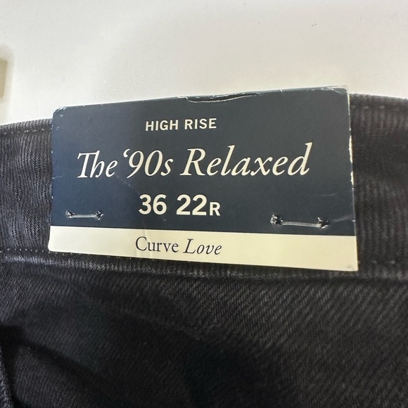 Abercrombie & Fitch 90s Relaxed Fit High Rise Curve Love Black Jeans Size 22R - Picture 3 of 5